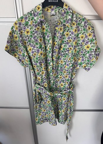 Çiçek Desenli Düğmeli Bohem Tulum - Görsel 2