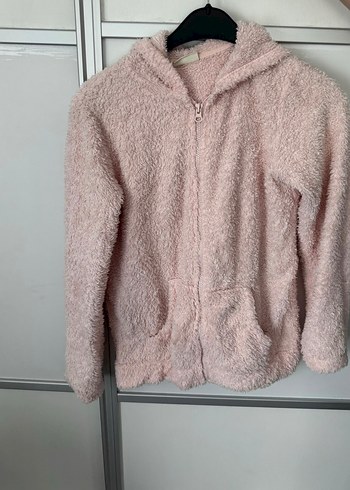 genç kız Pembe Barbie Desenli Pijama ve hırka takımı - Görsel 3