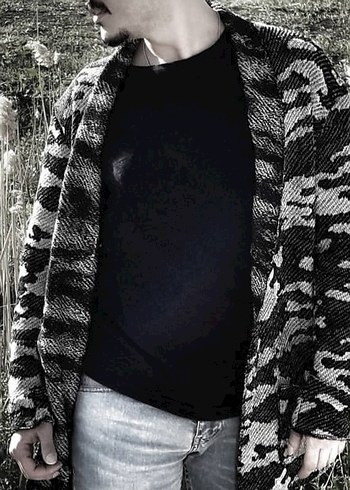 Gri Kamuflaj Desenli ince Ceket - Görsel 3