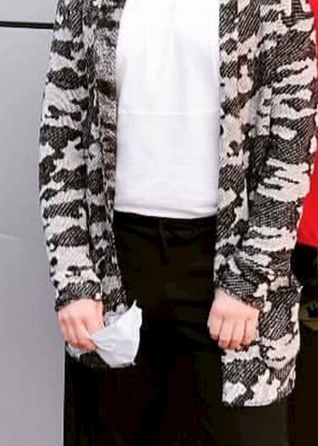 Gri Kamuflaj Desenli ince Ceket - Görsel 2