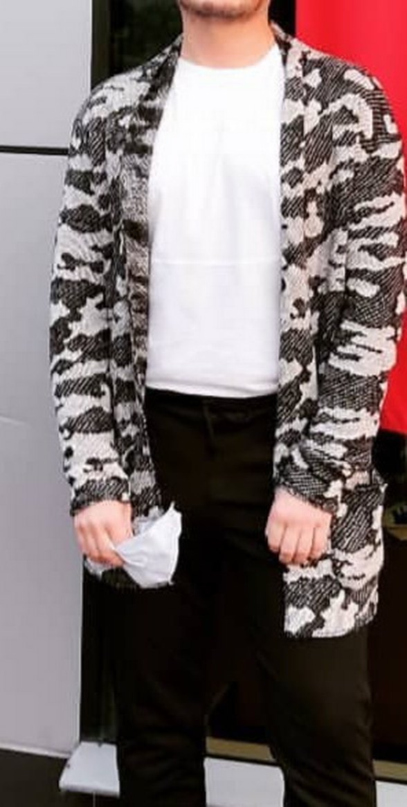 Gri Kamuflaj Desenli ince Ceket - Görsel 2