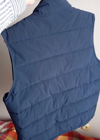 Düğmeli Mavi erkek Yelek - Görsel 4