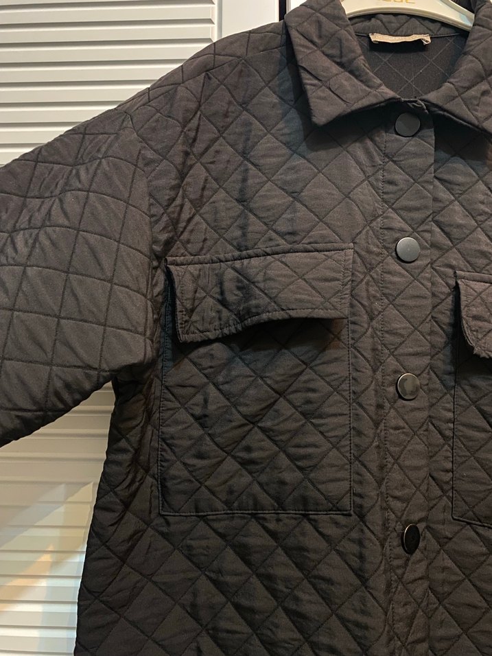 Düğmeli Siyah Günlük Ceket - Görsel 2