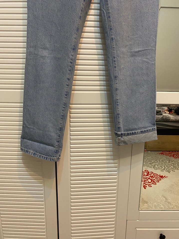 Mavi Yüksek Bel Kadın Jean Pantolon - Görsel 3