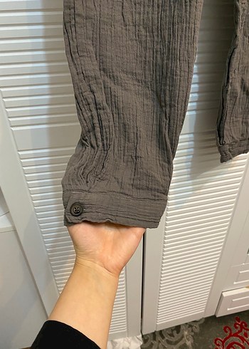 Kadın Keten Bol Kesim Müslin Pantolon - Görsel 2