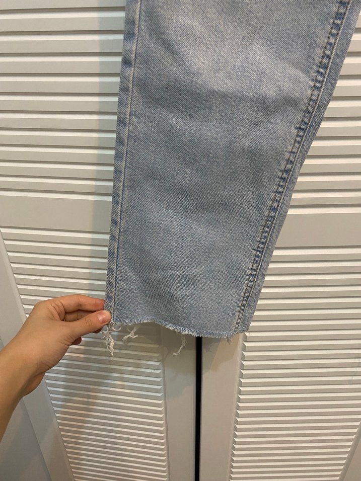 Buz Mavi Normal Boy Denim Kadın Jean - Görsel 3