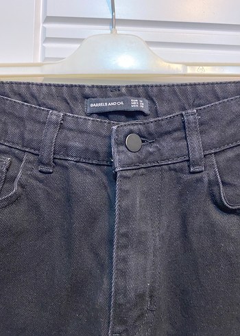 Siyah Mom Jean Kot Pantolon - Görsel 2