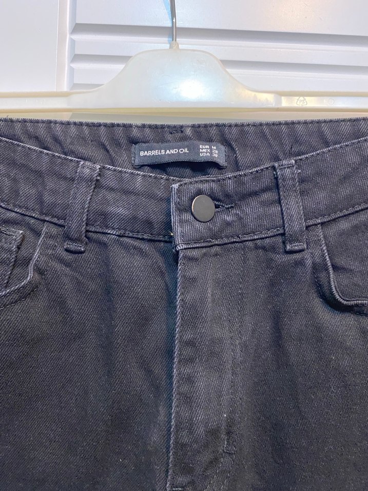 Siyah Mom Jean Kot Pantolon - Görsel 2