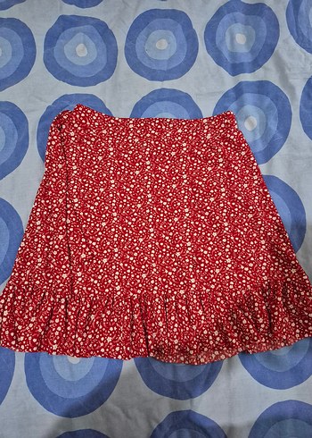 Kırmızı Fırfırlı Mini Bohem Etek - Görsel 5