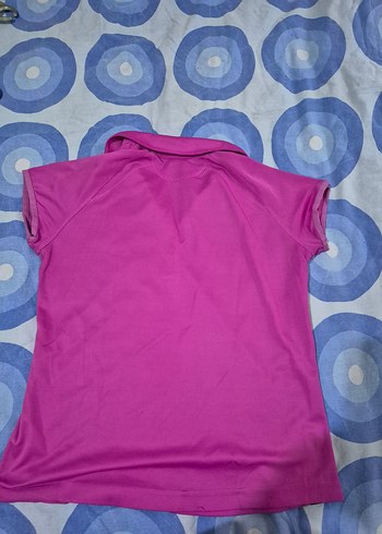 Mor Düğmeli Kısa Kollu Kadın Tişört - Görsel 3