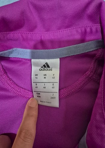 Mor Düğmeli Kısa Kollu Kadın Tişört - Görsel 2