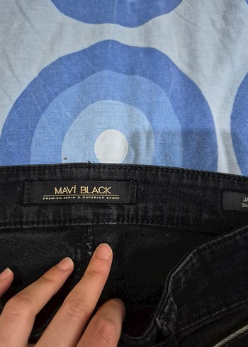 Erkek Siyah Tie-Dye Regular Fit Denim Pantolon - Görsel 2