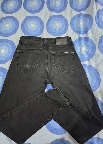 Erkek Siyah Tie-Dye Regular Fit Denim Pantolon - Görsel 5