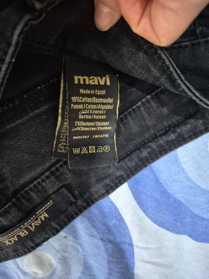 Erkek Siyah Tie-Dye Regular Fit Denim Pantolon - Görsel 3