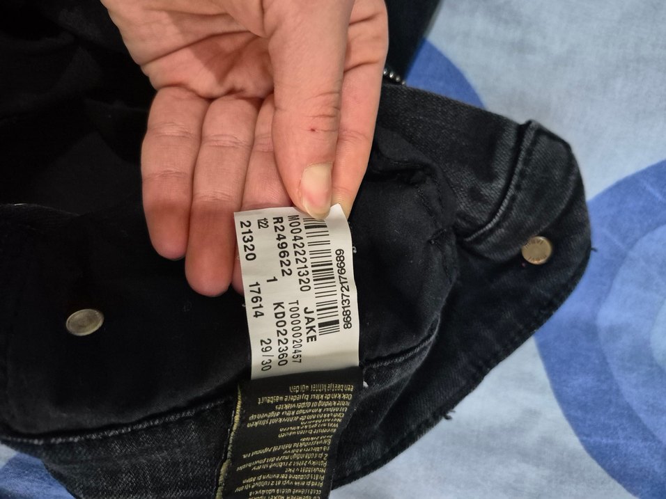 Erkek Siyah Tie-Dye Regular Fit Denim Pantolon - Görsel 4