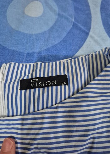 Mavi Çizgili Midi Hamile Eteği - Görsel 2