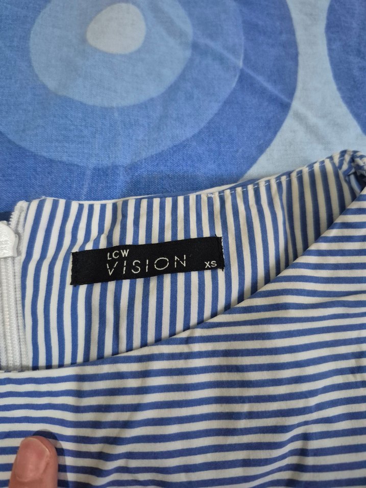 Mavi Çizgili Midi Hamile Eteği - Görsel 2