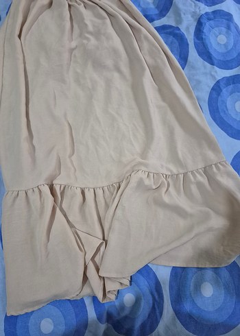 Bej Bohem Uzun Keten Elbise - Görsel 5