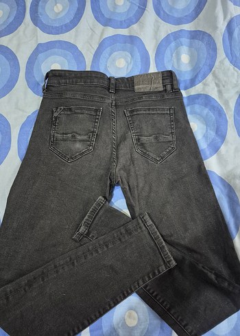 Gri Düğmeli Kadın Kot Pantolon - Görsel 3