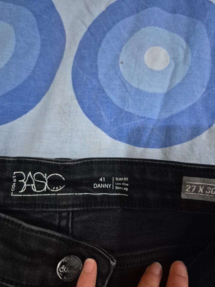 Gri Düğmeli Kadın Kot Pantolon - Görsel 2