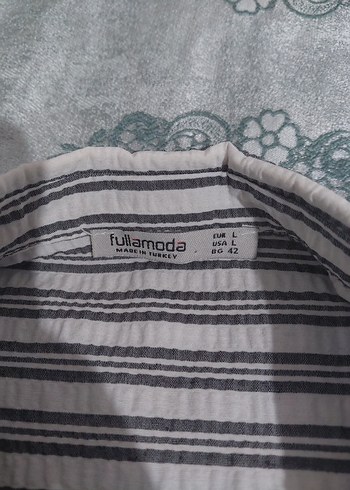 Gri Çizgili Uzun Kollu Kadın Gömlek - Görsel 2