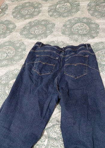 Kadın Mavi Bol Kesim Midi Kot Pantolon - Görsel 3