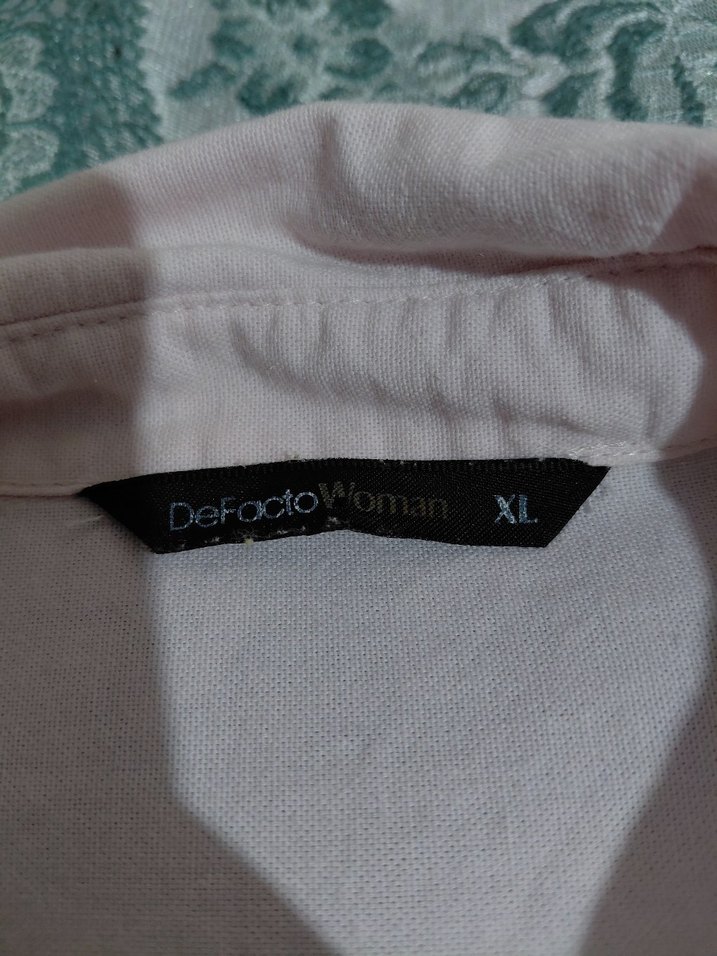 Düğmeli Pembe Keten Kadın Gömlek - Görsel 2