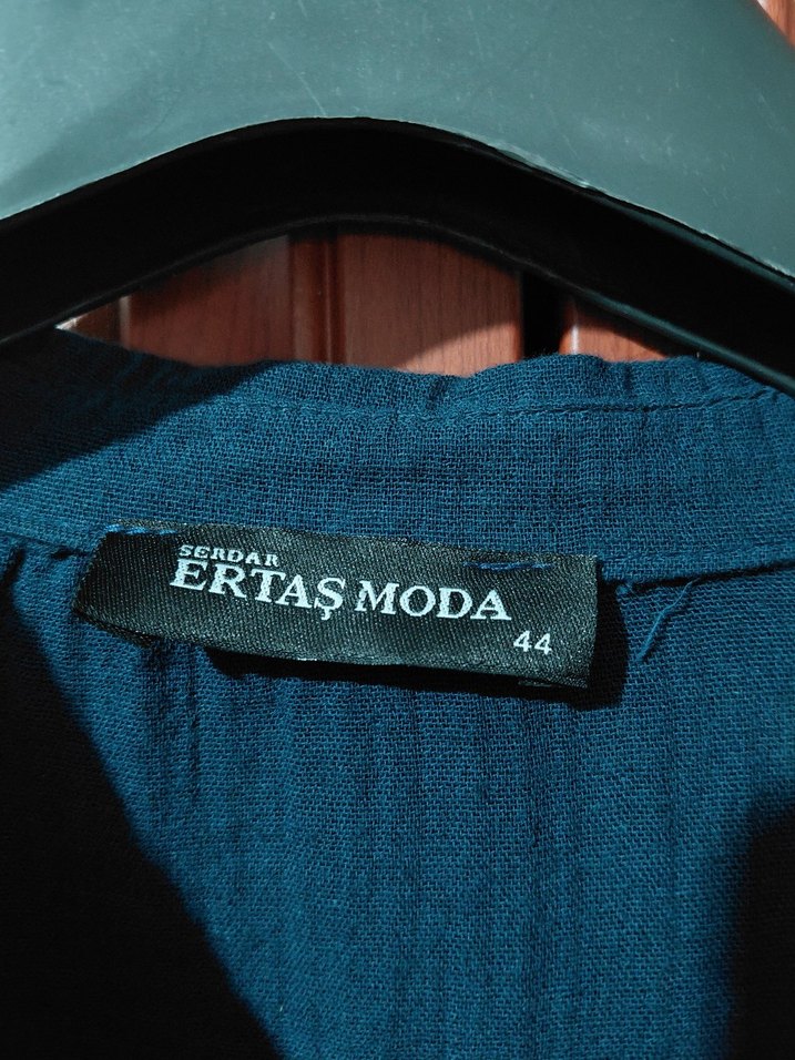 Lacivert Keten Kadın Gömlek - Görsel 2