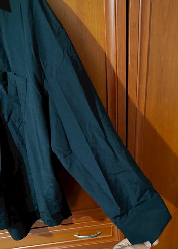 Siyah Keten Düğmeli Uzun Kollu Gömlek - Görsel 2