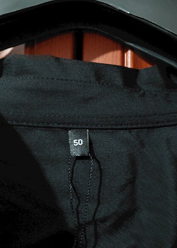 Siyah Keten Düğmeli Uzun Kollu Gömlek - Görsel 3