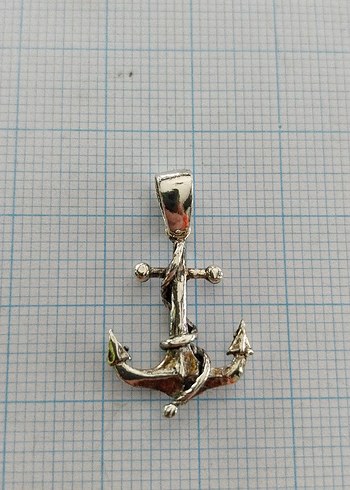 Zincir Detaylı Çapa Unisex Kolye Ucu - Görsel 2