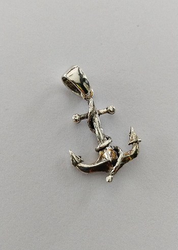 Zincir Detaylı Çapa Unisex Kolye Ucu - Görsel 4