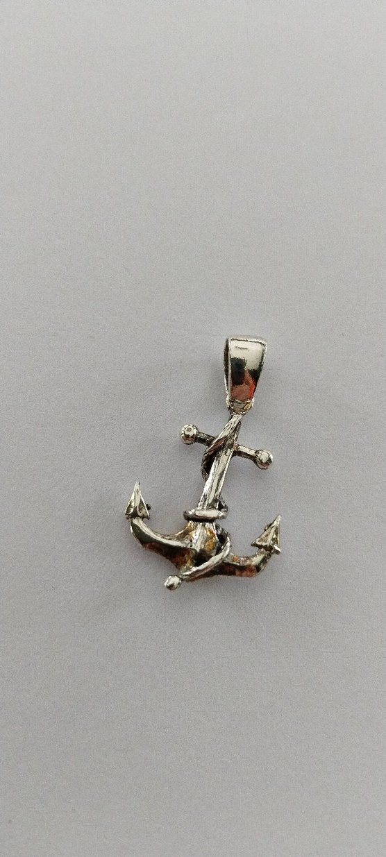 Zincir Detaylı Çapa Unisex Kolye Ucu - Görsel 3