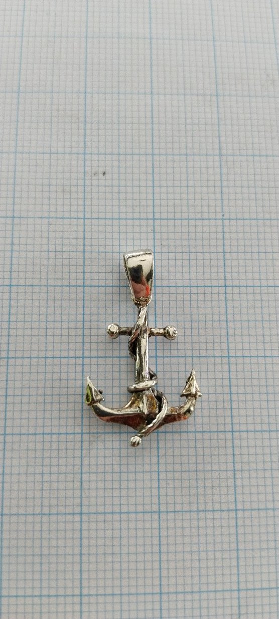 Zincir Detaylı Çapa Unisex Kolye Ucu - Görsel 2