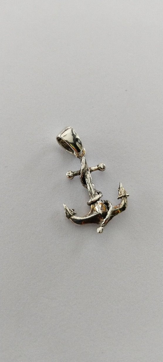 Zincir Detaylı Çapa Unisex Kolye Ucu - Görsel 4