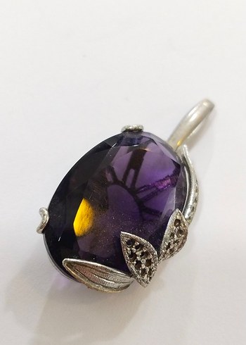 Mor Taşlı İşlemeli Gotik Kolye Ucu - Görsel 10