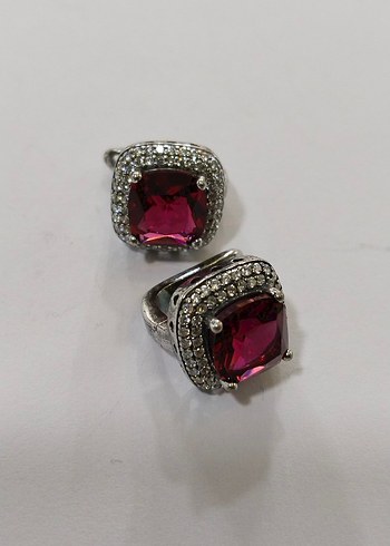 Bordo Mini Payetli Küpe - Görsel 2