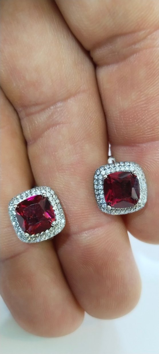 Bordo Mini Payetli Küpe - Görsel 4