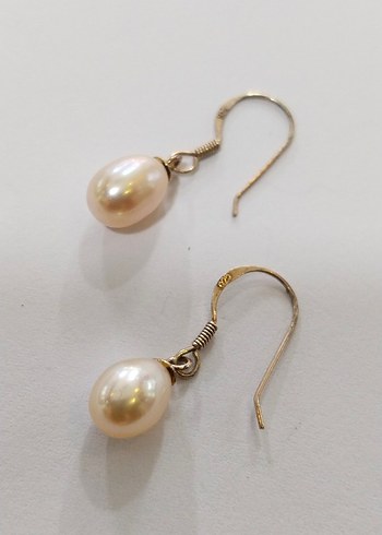 Bej İnci Boncuklu Midi Kadın Küpeler - Görsel 10