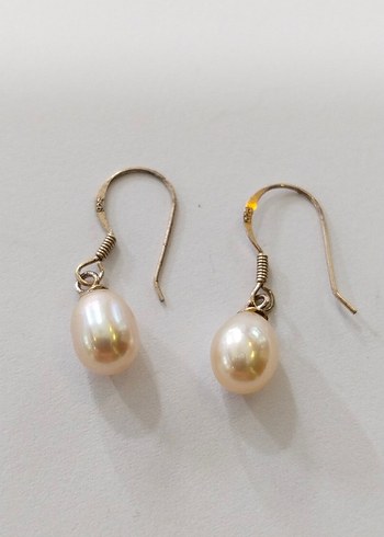 Bej İnci Boncuklu Midi Kadın Küpeler - Görsel 11