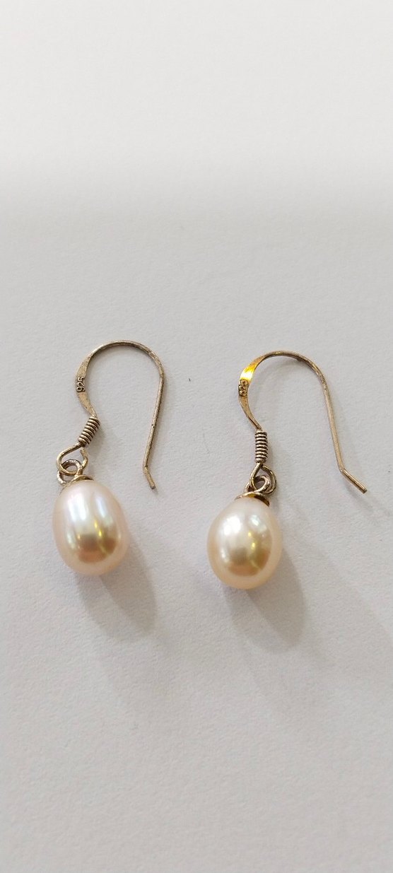 Bej İnci Boncuklu Midi Kadın Küpeler - Görsel 5