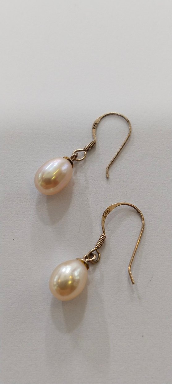 Bej İnci Boncuklu Midi Kadın Küpeler - Görsel 3