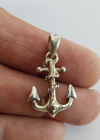 Zincir Detaylı Çapa Kolye Ucu - Görsel 7