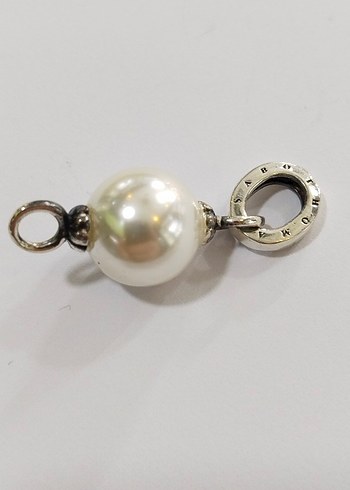 Beyaz İnci Boncuklu Kadın Charm - Görsel 4