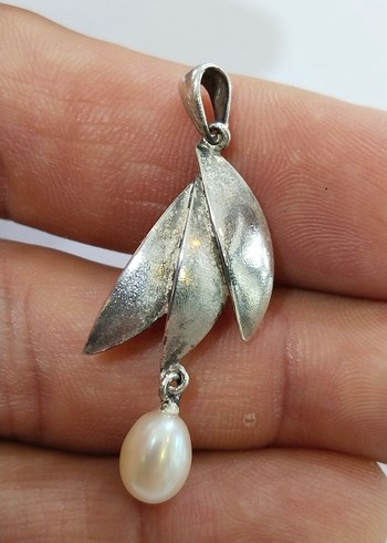 Bohem Gri Boncuklu Vintage Kadın Kolye Ucu - Görsel 4