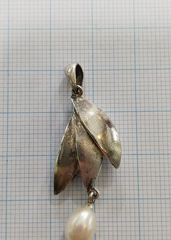 Bohem Gri Boncuklu Vintage Kadın Kolye Ucu - Görsel 3