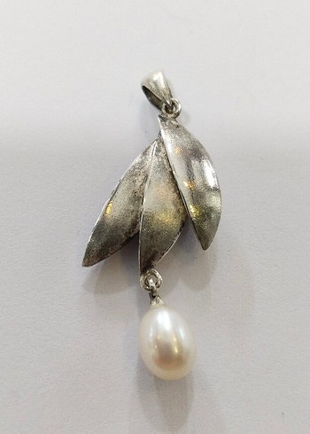 Bohem Gri Boncuklu Vintage Kadın Kolye Ucu - Görsel 6