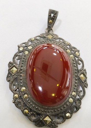 Vintage Kırmızı Boncuklu Kadın Kolye Ucu - Görsel 13