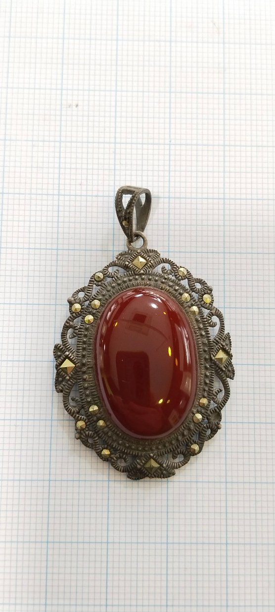 Vintage Kırmızı Boncuklu Kadın Kolye Ucu - Görsel 5