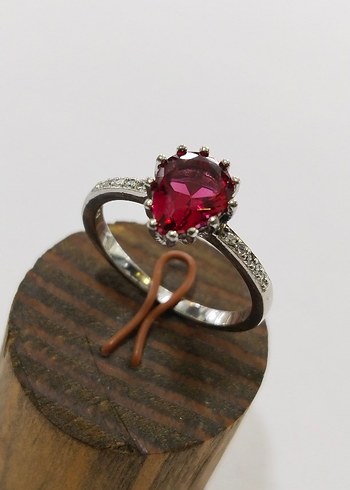 Bordo Taşlı Kadın Yüzük - Görsel 14